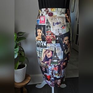 Graphic Art Pencil Skirt Size M